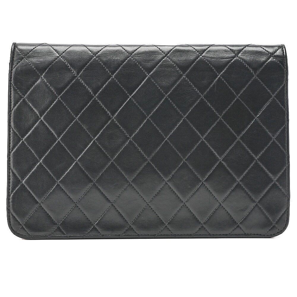 CHANEL Matlasse Push Lock Chain Shoulder Lambskin Black Gold-Tone Hardware, Pre-Owned