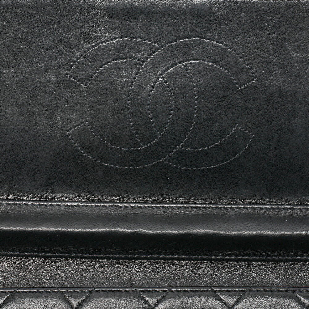 CHANEL Matlasse Push Lock Chain Shoulder Lambskin Black Gold-Tone Hardware, Pre-Owned