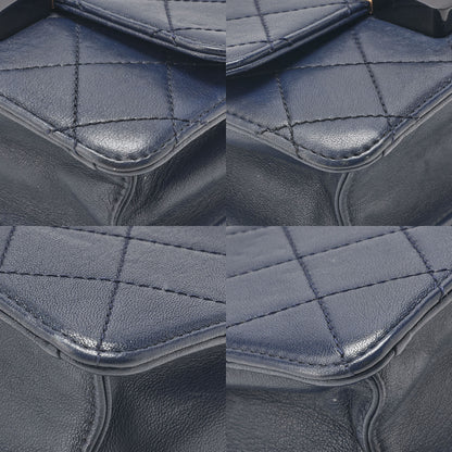 シャネル マトラッセ バティロック チェーンショルダー ラムスキン ネイビー ゴールド金具 中古品