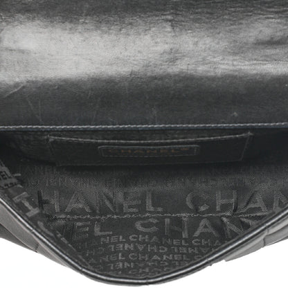 CHANEL Chocolate Bar Camellia Chain Shoulder Bag Lambskin Black Gold-Tone Hardware, Pre-Owned