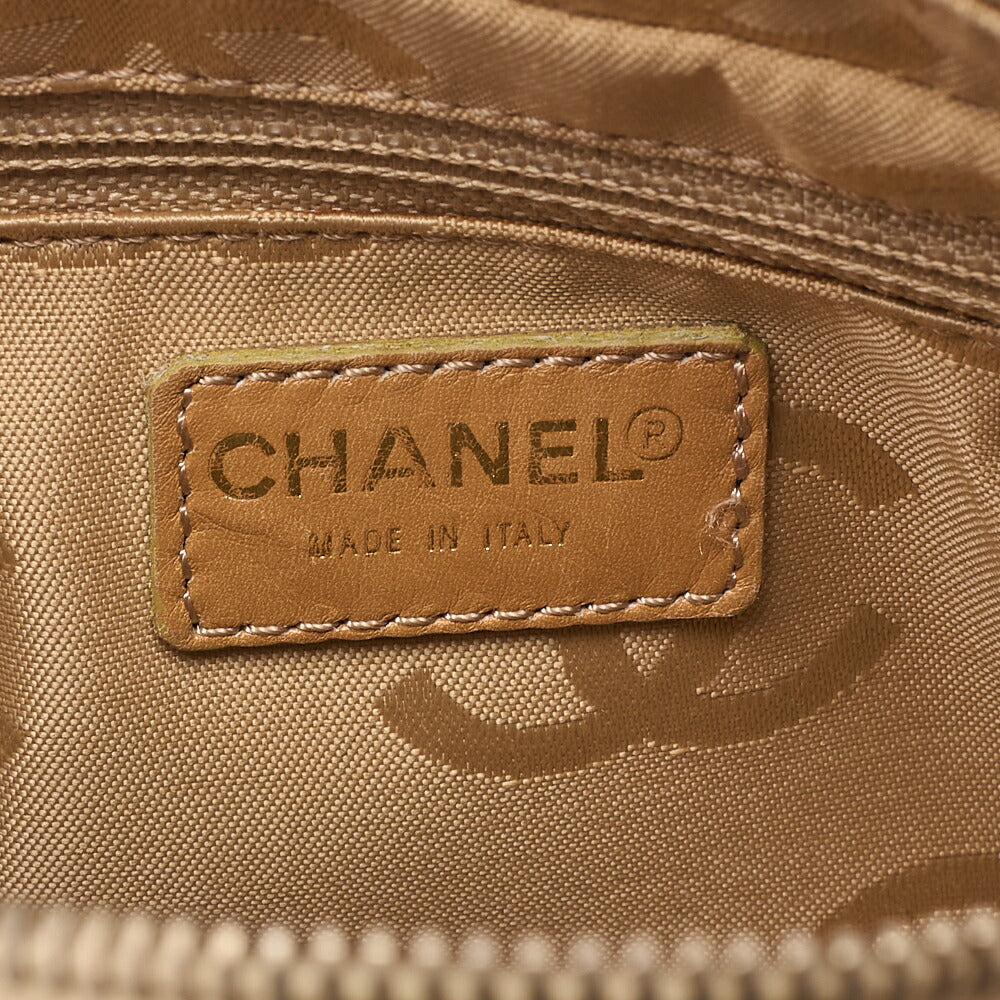 CHANEL Coco Mark Wood Handle Tote Beige Caviar Skin Beige Gold-Tone Hardware, Pre-Owned
