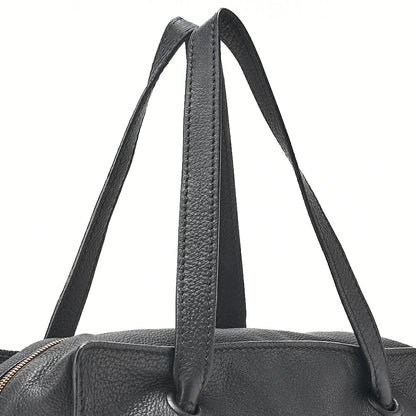 CHANEL Big Coco Mark Square Tote Bag Calfskin Black Gold-Tone Hardware, Pre-Owned