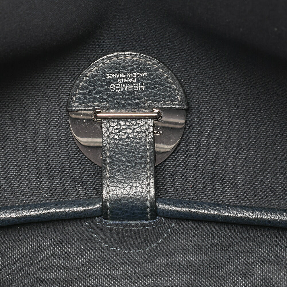 HERMES Sack Colorado GM Liege x Toile Ash Shoulder Bag Blue Indigo Silver-Tone Hardware, Pre-Owned