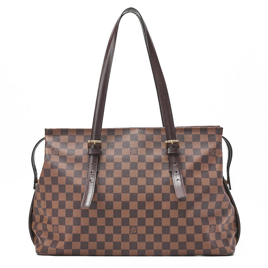 LOUIS VUITTON Louis Vuitton Damier Chelsea Shoulder Bag N51119 Brown Gold-Tone Hardware, Pre-Owned
