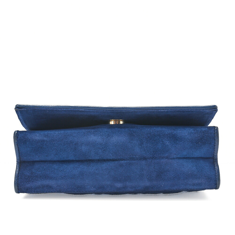 CHANEL Suede Matlasse Upper Coco Mark Chain Shoulder Blue Gold-Tone Hardware, Pre-Owned