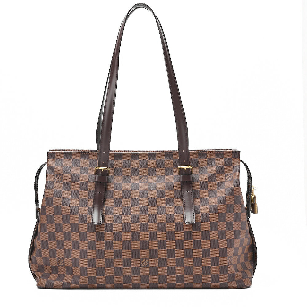 LOUIS VUITTON Louis Vuitton Damier Chelsea Shoulder Bag N51119 Brown Gold-Tone Hardware, Pre-Owned