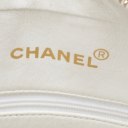 CHANEL Matlasse Coco Mark Ball Charm Chain Shoulder Bag Caviar Skin White Gold-Tone Hardware, Pre-Owned
