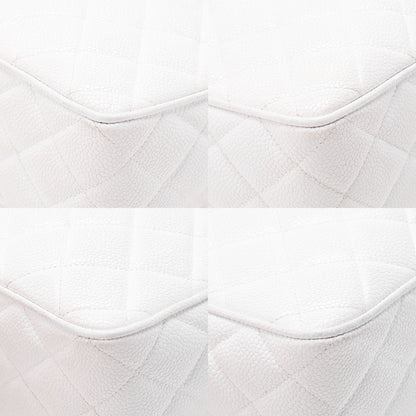 CHANEL Matlasse Coco Mark Ball Charm Chain Shoulder Bag Caviar Skin White Gold-Tone Hardware, Pre-Owned