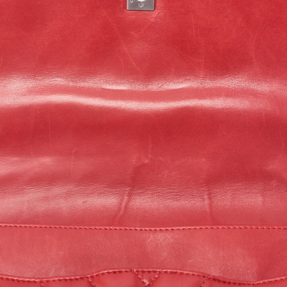 CHANEL V-Stitch Chevron Lion Lock Chain Shoulder Lambskin Red Silver-Tone Hardware, Pre-Owned