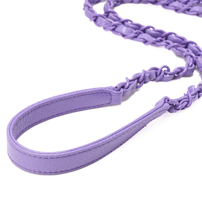 CHANEL Mini Matlasse 18 Chain Shoulder Caviar Skin Purple Silver-Tone Hardware, Pre-Owned