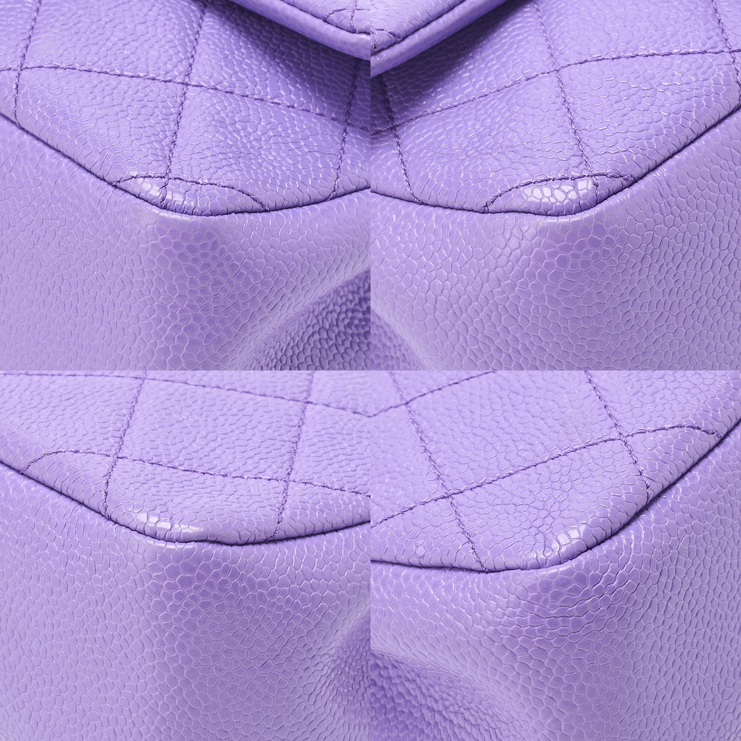 CHANEL Mini Matlasse 18 Chain Shoulder Caviar Skin Purple Silver-Tone Hardware, Pre-Owned
