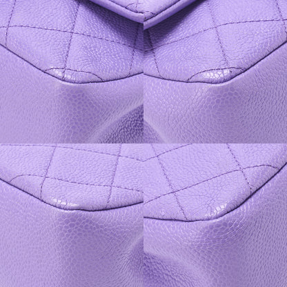 CHANEL Mini Matlasse 18 Chain Shoulder Caviar Skin Purple Silver-Tone Hardware, Pre-Owned