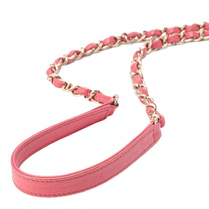 シャネル フェニティ ターンロック 2way チェーンショルダーバッグ キャビアスキン ピンク ゴールド金具 中古