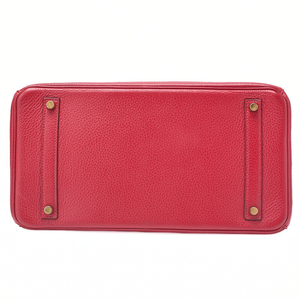 HERMES バーキン35 トリヨンクレマンス ハンドバッグ ルージュランセ ゴールド金具 中古