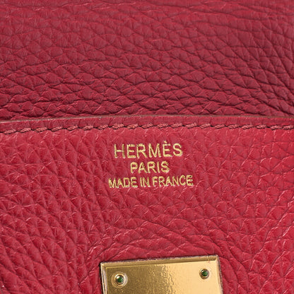 HERMES バーキン35 トリヨンクレマンス ハンドバッグ ルージュランセ ゴールド金具 中古