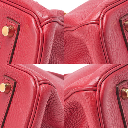HERMES バーキン35 トリヨンクレマンス ハンドバッグ ルージュランセ ゴールド金具 中古