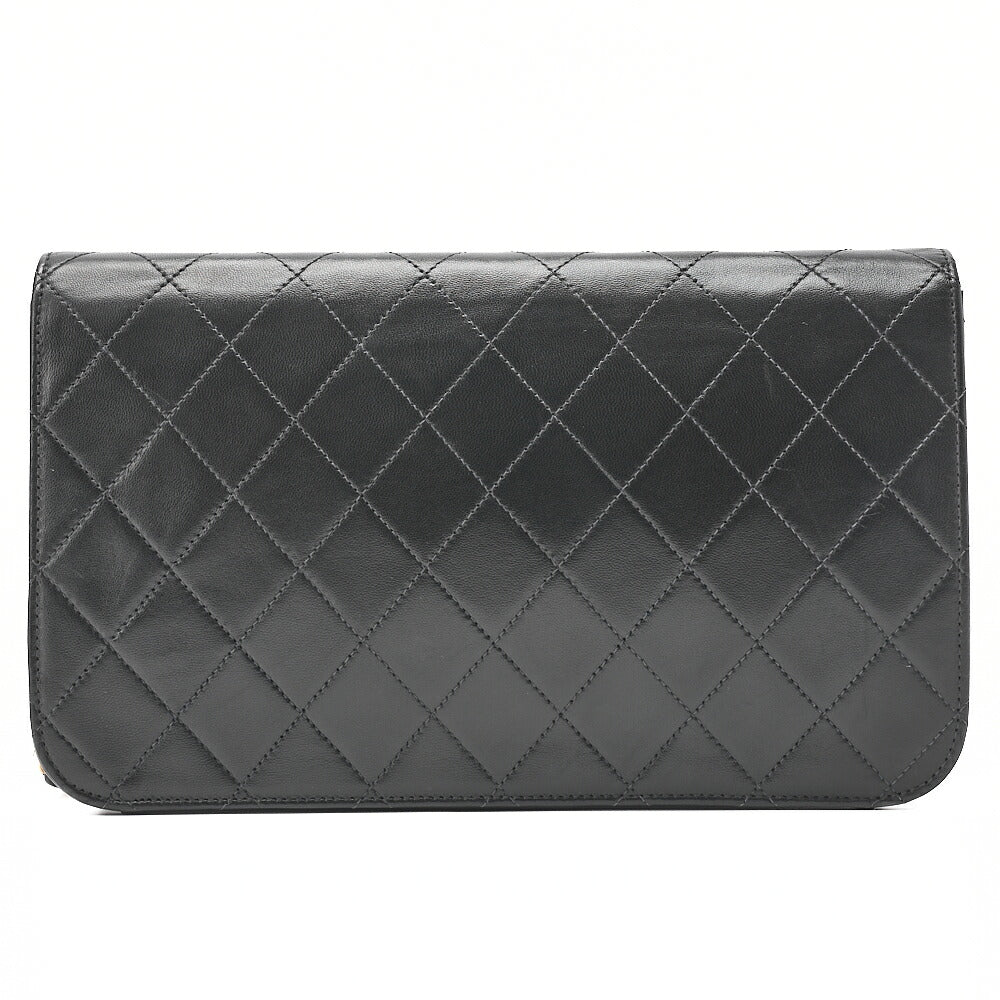 CHANEL Matelasse Turnlock Full Flap Chain Shoulder Lambskin Black Gold-Tone Hardware, Pre-Owned