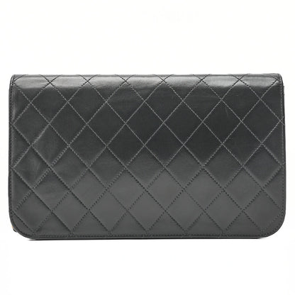 CHANEL Matelasse Turnlock Full Flap Chain Shoulder Lambskin Black Gold-Tone Hardware, Pre-Owned
