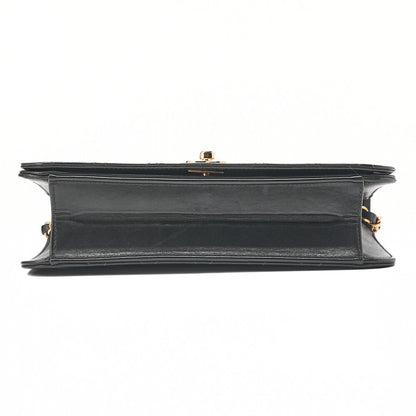 CHANEL Matelasse Turnlock Full Flap Chain Shoulder Lambskin Black Gold-Tone Hardware, Pre-Owned