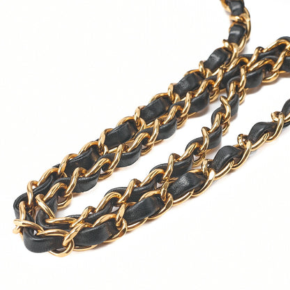 CHANEL Matelasse Turnlock Full Flap Chain Shoulder Lambskin Black Gold-Tone Hardware, Pre-Owned