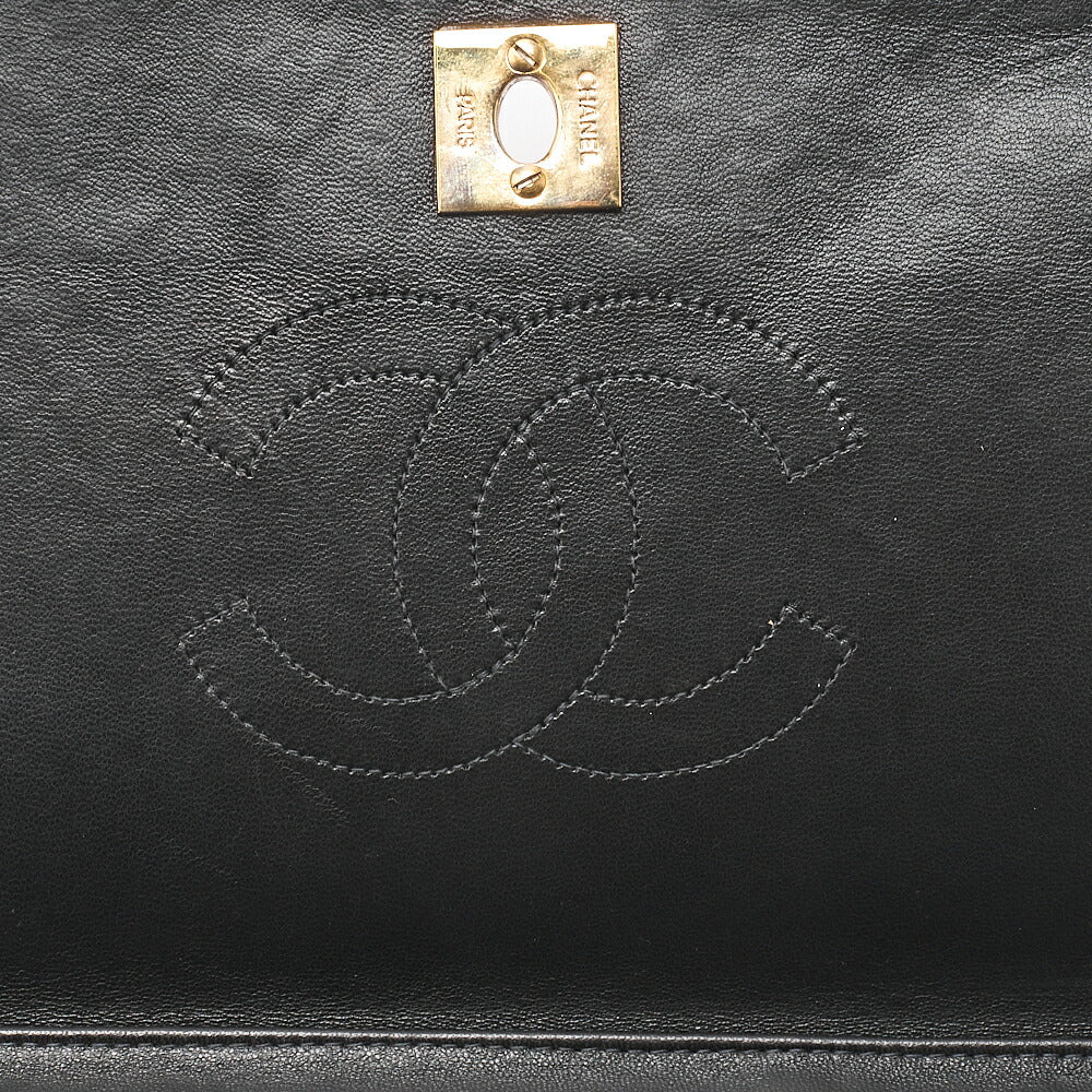 CHANEL Matelasse Turnlock Full Flap Chain Shoulder Lambskin Black Gold-Tone Hardware, Pre-Owned