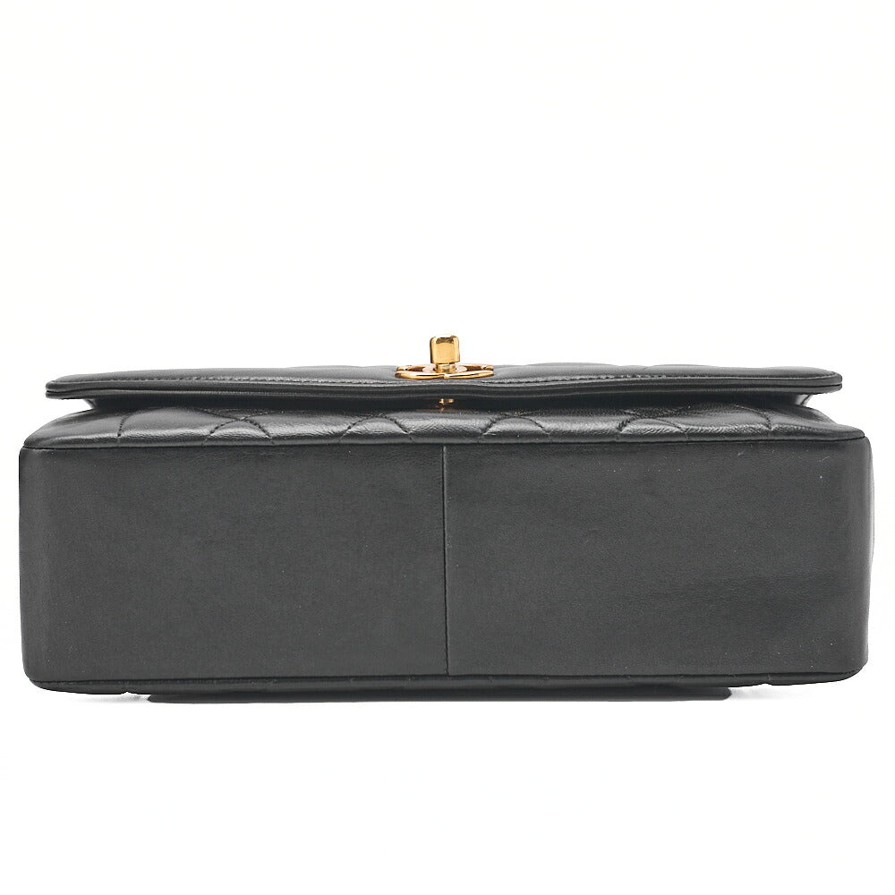 CHANEL Matelasse Diana Flap 25cm Chain Shoulder Lambskin Black Gold-Tone Hardware, Pre-Owned