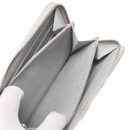 CHANEL Matelasse Round Long Wallet Caviar Skin Grey Gold-Tone Hardware, Pre-Owned
