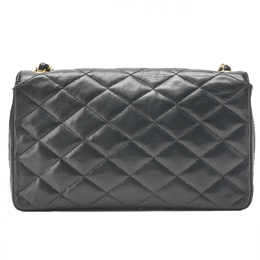 CHANEL Mini Matelasse Big Coco Single Push Lock Chain Shoulder Lambskin Black Gold-Tone Hardware, Pre-Owned