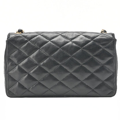 CHANEL Mini Matelasse Big Coco Single Push Lock Chain Shoulder Lambskin Black Gold-Tone Hardware, Pre-Owned