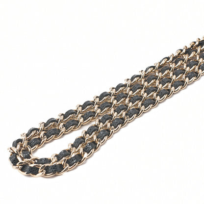 CHANEL Mini Matelasse Luxury Chain Shoulder Caviar Skin Black Gold-Tone Hardware, Pre-Owned