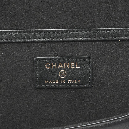 CHANEL Mini Matelasse Luxury Chain Shoulder Caviar Skin Black Gold-Tone Hardware, Pre-Owned