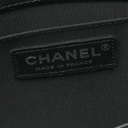 CHANEL Lambskin Boy Chanel V-Stitch Chain Shoulder Black Silver-Tone Hardware, Pre-Owned