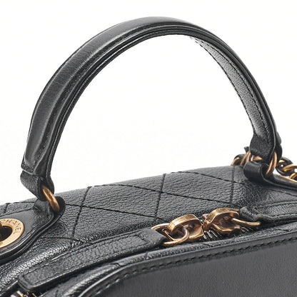 シャネル ショルダーバッグ ココマーク バニティ 2way ラムスキン ブラック ゴールド金具, 中古品