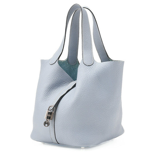 HERMES Picotan Rock MM Tryon Clemence Blue Pale Silver-Tone Hardware, Pre-Owned
