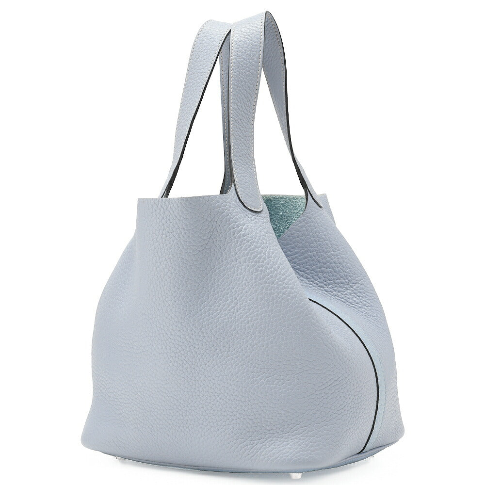 HERMES ピコタンロック MM トリヨンクレマンス ブルーペール シルバー金具、中古品