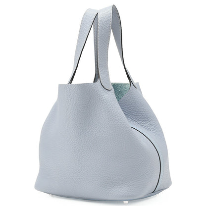 HERMES ピコタンロック MM トリヨンクレマンス ブルーペール シルバー金具、中古品