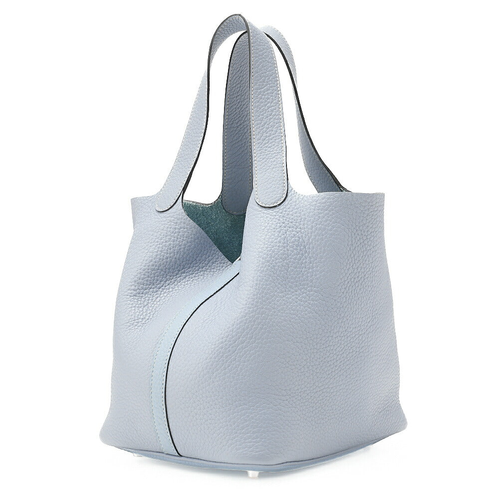 HERMES ピコタンロック MM トリヨンクレマンス ブルーペール シルバー金具、中古品