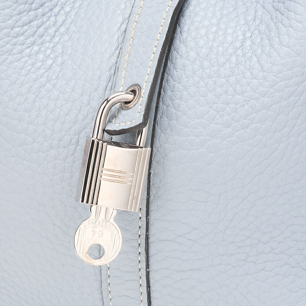HERMES ピコタンロック MM トリヨンクレマンス ブルーペール シルバー金具、中古品