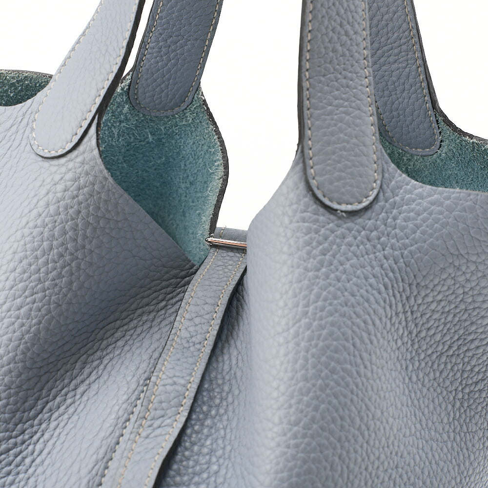 HERMES ピコタンロック MM トリヨンクレマンス ブルーペール シルバー金具、中古品