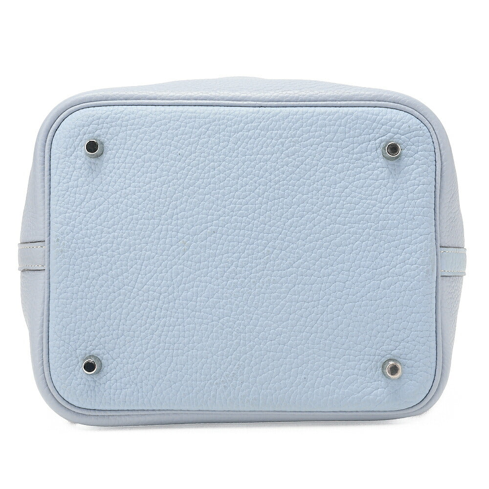 HERMES ピコタンロック MM トリヨンクレマンス ブルーペール シルバー金具、中古品