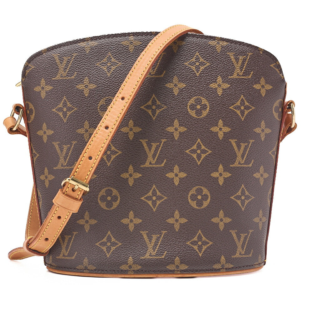 LOUIS VUITTON ルイヴィトン ショルダーバッグ モノグラム ドルーオ M51290 ブラウン ゴールド金具 USED