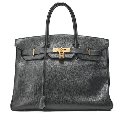 HERMES バーキン35 トリオンハンドバッグ ブラック ゴールド金具、中古