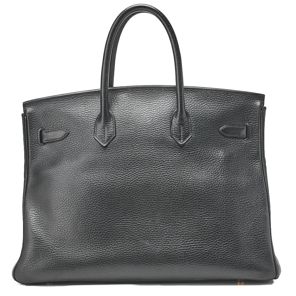 HERMES バーキン35 トリオンハンドバッグ ブラック ゴールド金具、中古