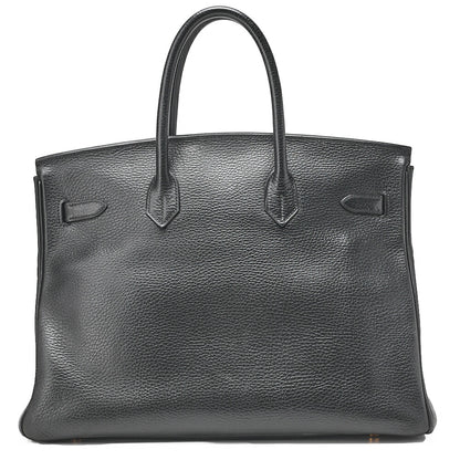HERMES バーキン35 トリオンハンドバッグ ブラック ゴールド金具、中古
