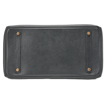 HERMES バーキン35 トリオンハンドバッグ ブラック ゴールド金具、中古