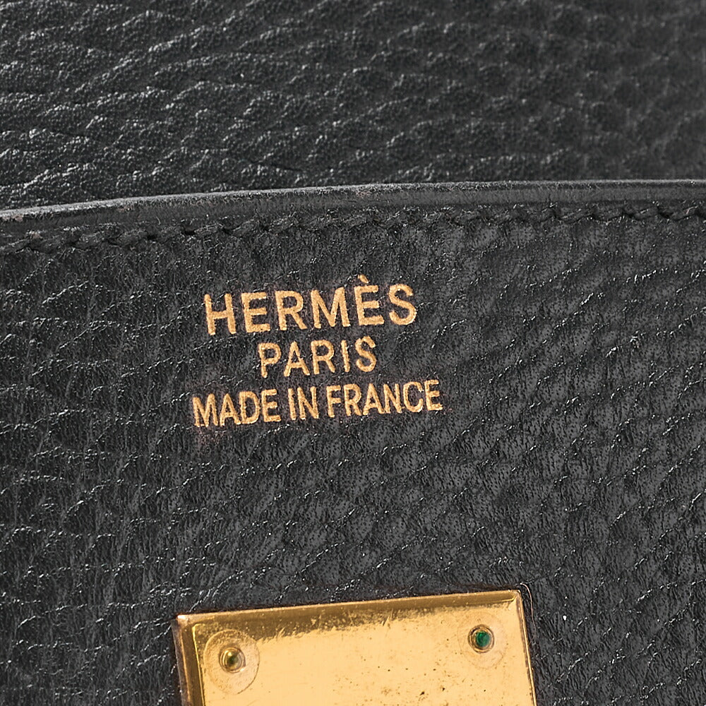 HERMES バーキン35 トリオンハンドバッグ ブラック ゴールド金具、中古
