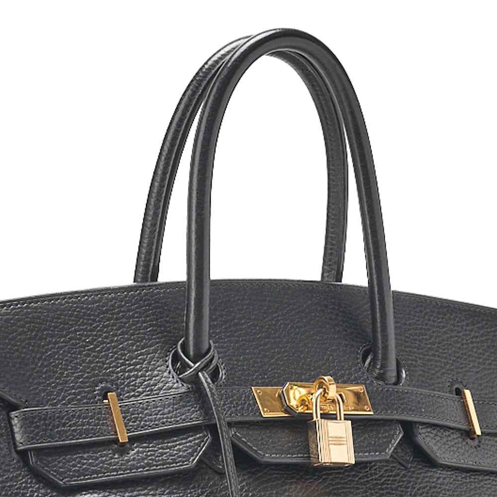 HERMES バーキン35 トリオンハンドバッグ ブラック ゴールド金具、中古