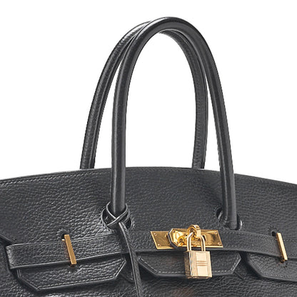 HERMES バーキン35 トリオンハンドバッグ ブラック ゴールド金具、中古