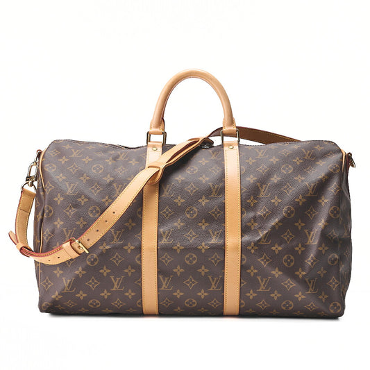 LOUIS VUITTON Louis Vuitton Monogram Keepol Handi?re 50 Boston Bag M41416 Brown Gold-Tone Hardware, Pre-Owned