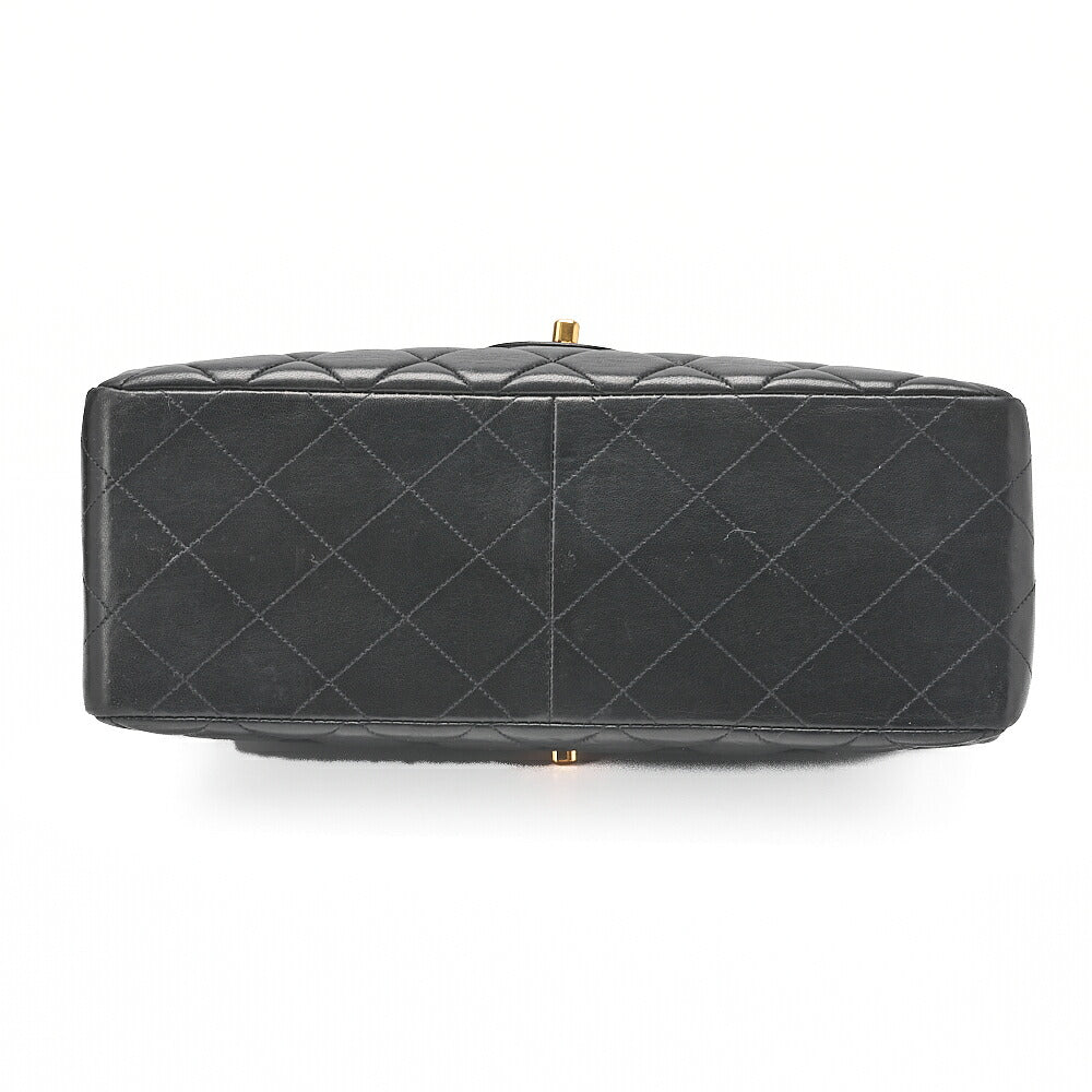 CHANEL Lambskin Matelasse Double Face 30cm Chain Shoulder Black Gold-Tone Hardware, Pre-Owned